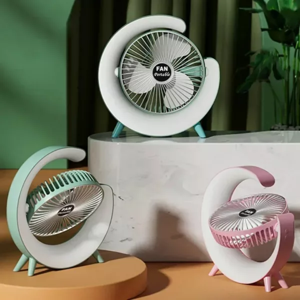 Ventilateur led coloré portatif ambiance jardin – Image 7