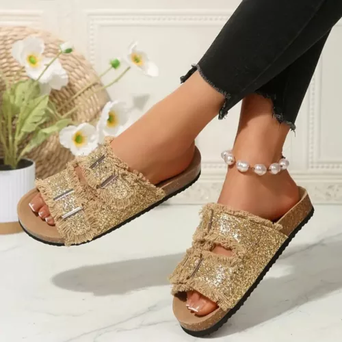 Mules femme paillettes tendance été
