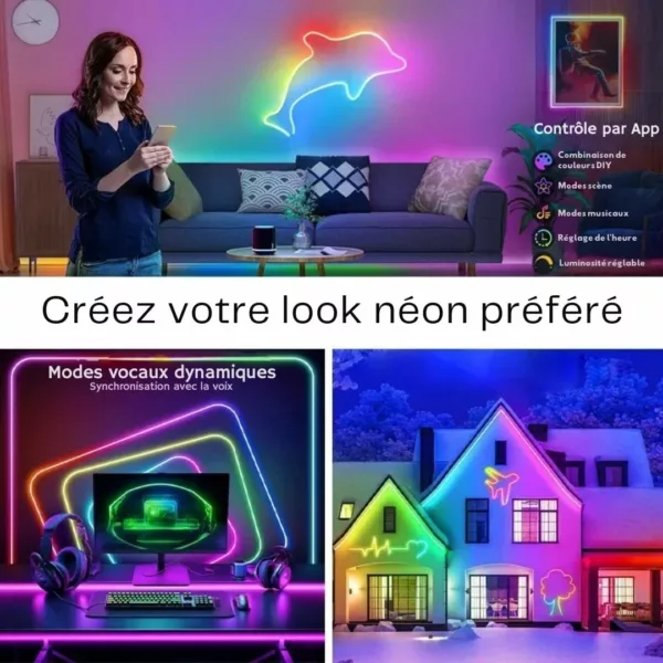 Néon flexible usb extérieur pour décoration festive – Image 2