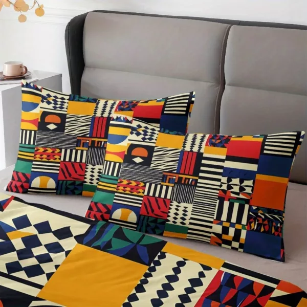 Parure de lit patchwork géométrique pop – Image 4