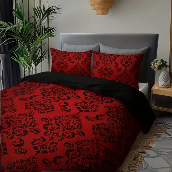 Parure de lit rouge baroque glamour – Image 2