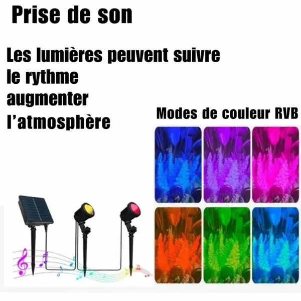 Spot solaire multicolore pour allée de jardin – Image 2