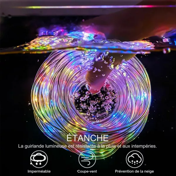 Guirlande solaire extérieure 200 leds multicolores – Image 3