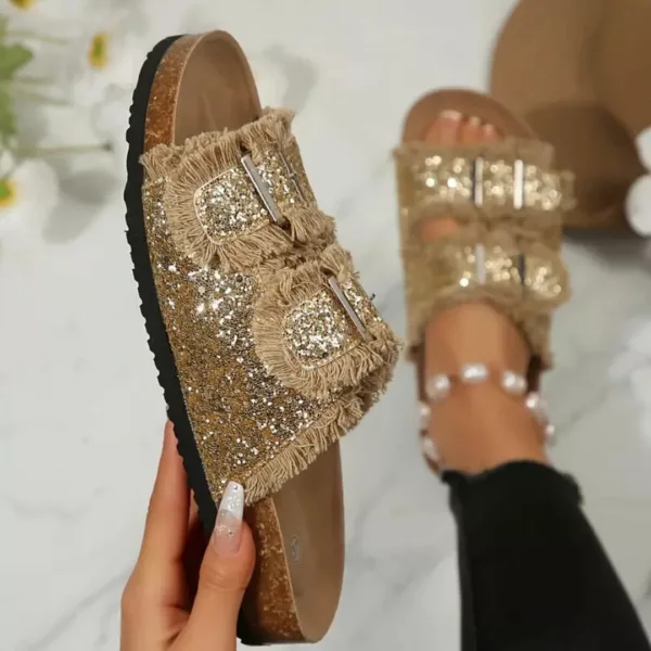 Mules femme paillettes tendance été – Image 4