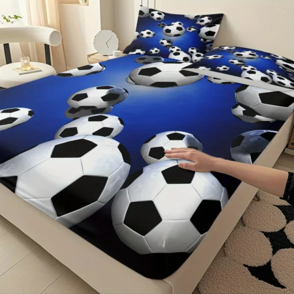 Parure de lit ballons de foot 3D – Image 7