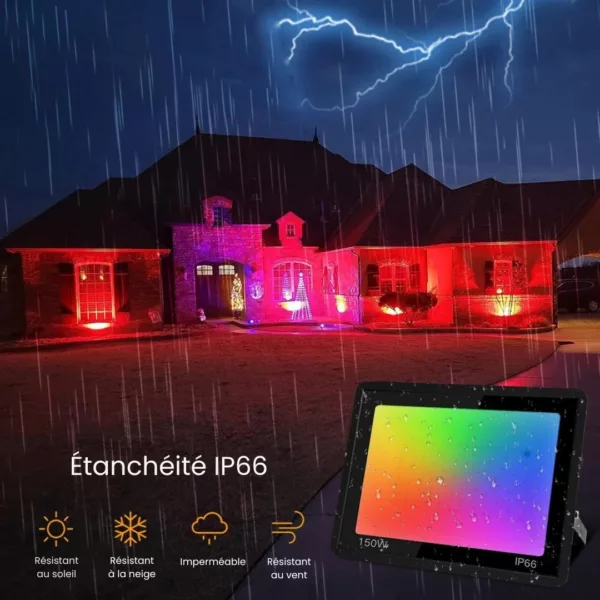 Projecteur led extérieur autonome pour soirée – Image 5
