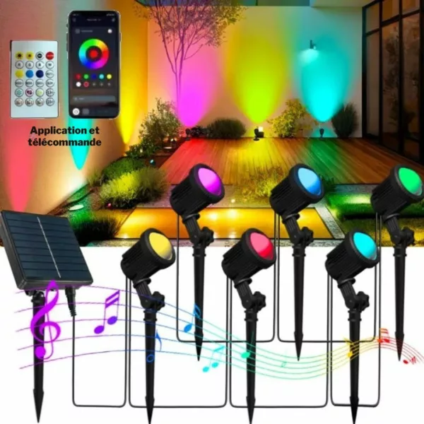 Spot solaire multicolore pour allée de jardin – Image 3