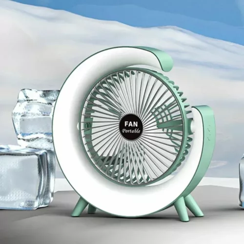 Ventilateur led coloré portatif ambiance jardin