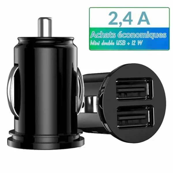 Adaptateur allume cigare double port usb voiture – Image 4