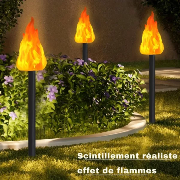 Lampe solaire led effet feu extérieur – Image 3