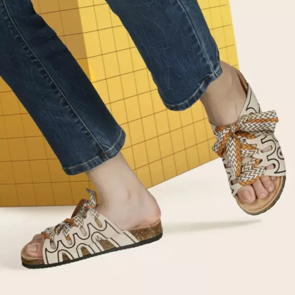 Mules femme bohème nœud confort – Image 2
