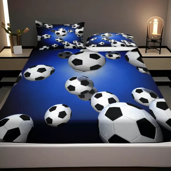 Parure de lit ballons de foot 3D – Image 6