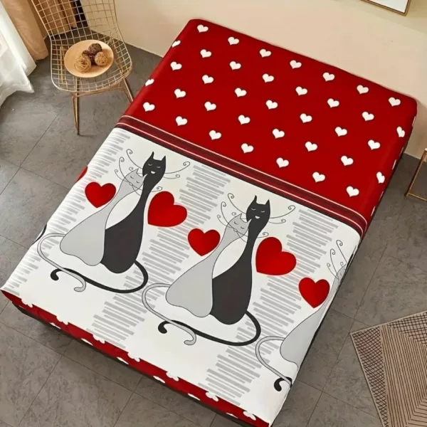 Parure de lit chats amoureux graphiques – Image 7