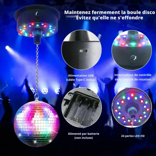 Support mural pour boule disco motorisée – Image 6