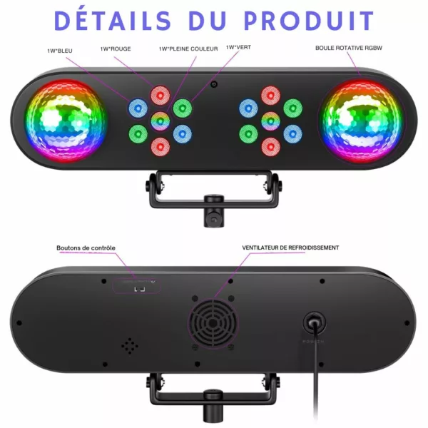 Support portatif boule disco effet lumineux – Image 4