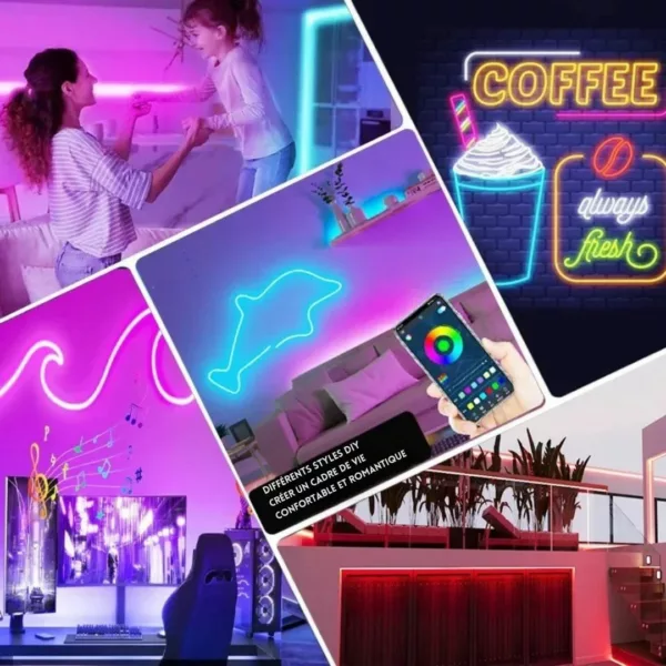 Tube led flexible multicolore décoration festive – Image 4
