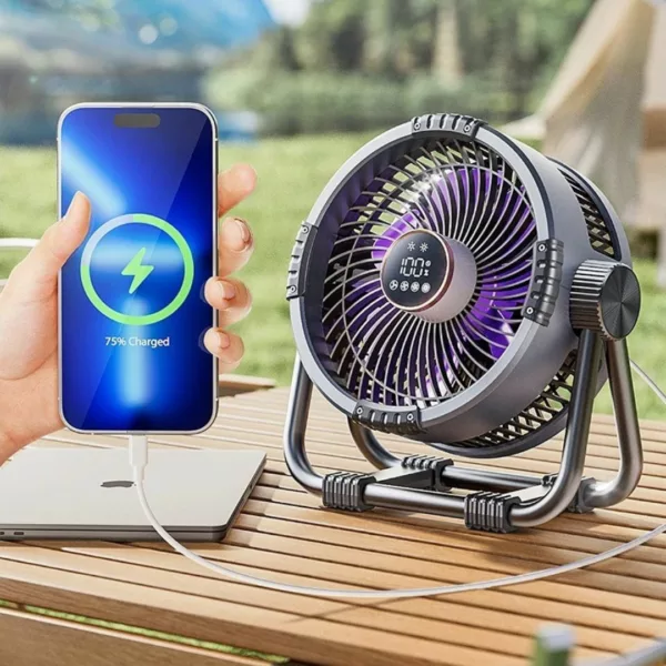 Ventilateur led lumineux portatif pour jardin fête – Image 4