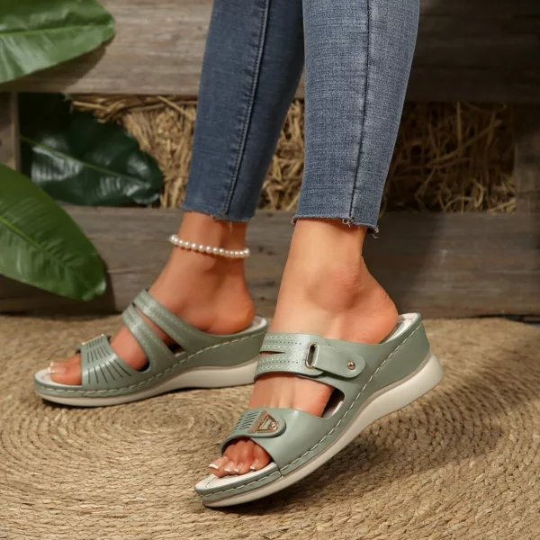 Mules compensées femme confort réglable – Image 3