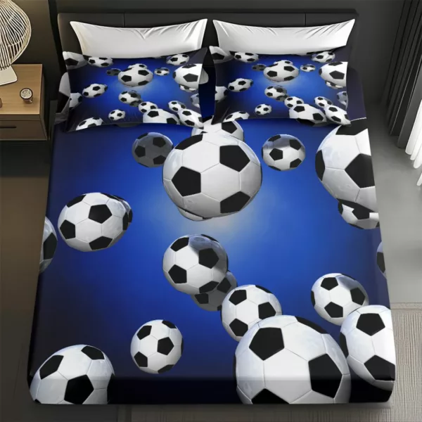 Parure de lit ballons de foot 3D – Image 5