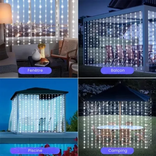 Rideau led extérieur sans fil pour terrasse – Image 6