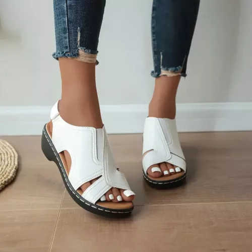Sandales compensées confortables à scratch