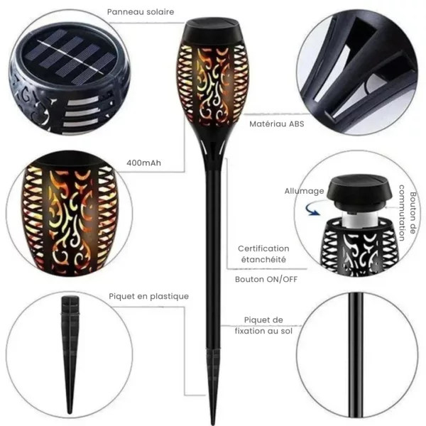 Torche led effet flamme pour allée extérieure – Image 9