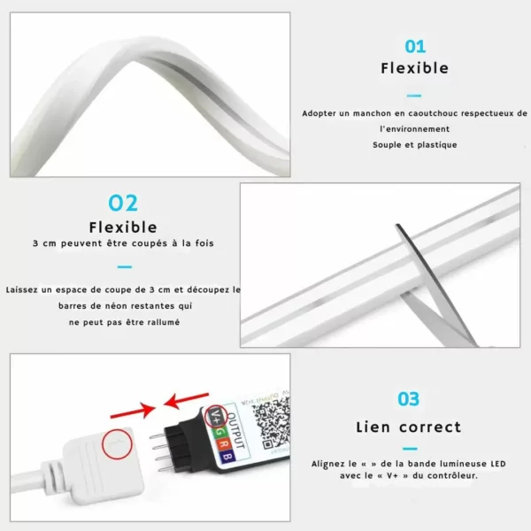 Tube led flexible multicolore décoration festive – Image 2