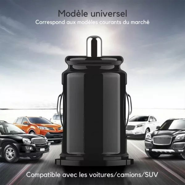 Adaptateur allume cigare double port usb voiture