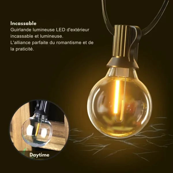 Guirlande ampoules géantes extérieur ambiance festive – Image 2