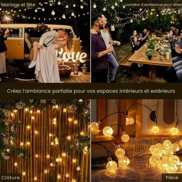 Guirlande lumineuse solaire pour pergola extérieure – Image 5