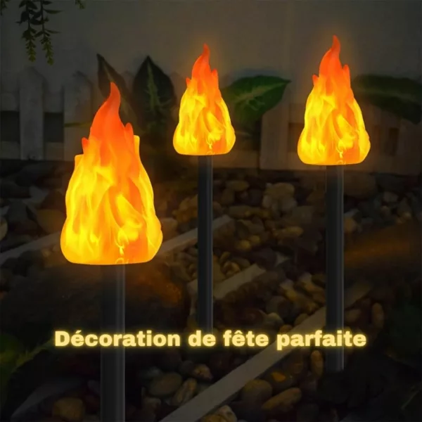 Lampe solaire led effet feu extérieur – Image 4