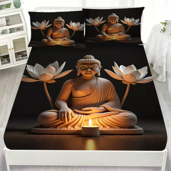 Parure de lit Bouddha lotus et sérénité – Image 6