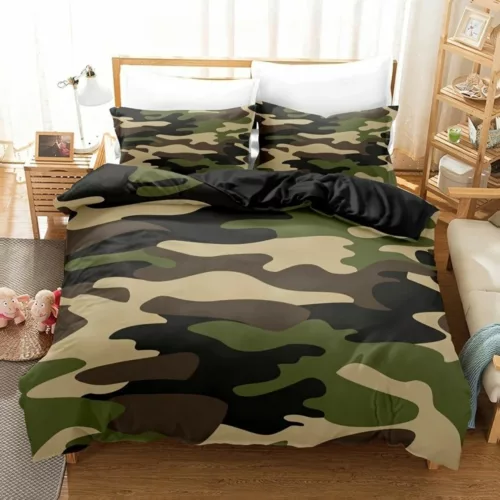 Parure de lit imprimé camouflage militaire