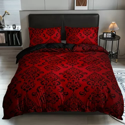 Parure de lit rouge baroque glamour