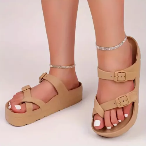 Sandales plateforme femme boucle tendance