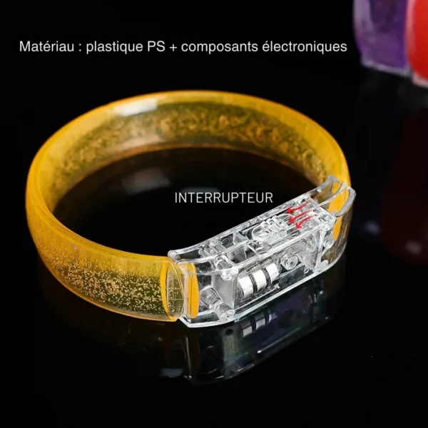 Bracelet néon lumineux rechargeable pour soirée – Image 7