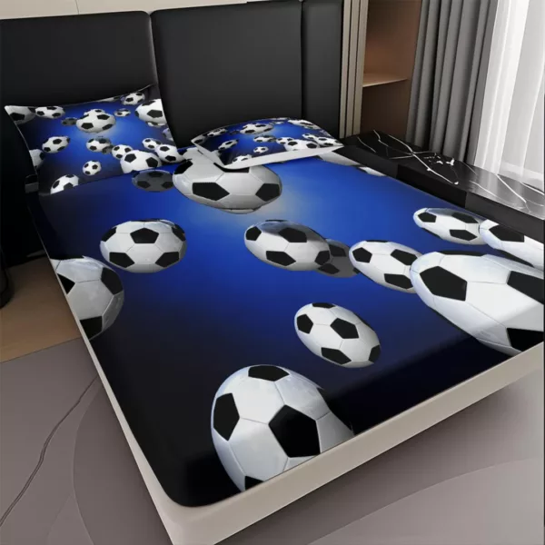 Parure de lit ballons de foot 3D – Image 3