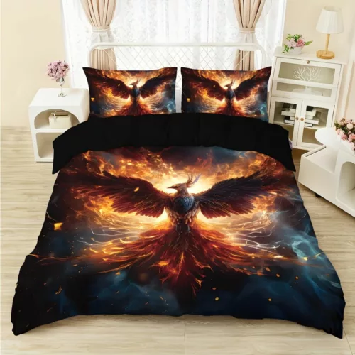 Parure de lit phénix en flammes