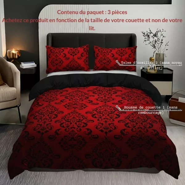 Parure de lit rouge baroque glamour – Image 6