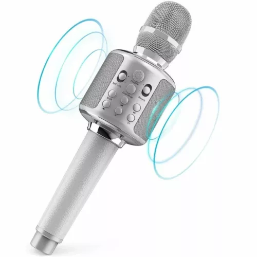 Micro karaoké sans fil avec enceinte intégrée