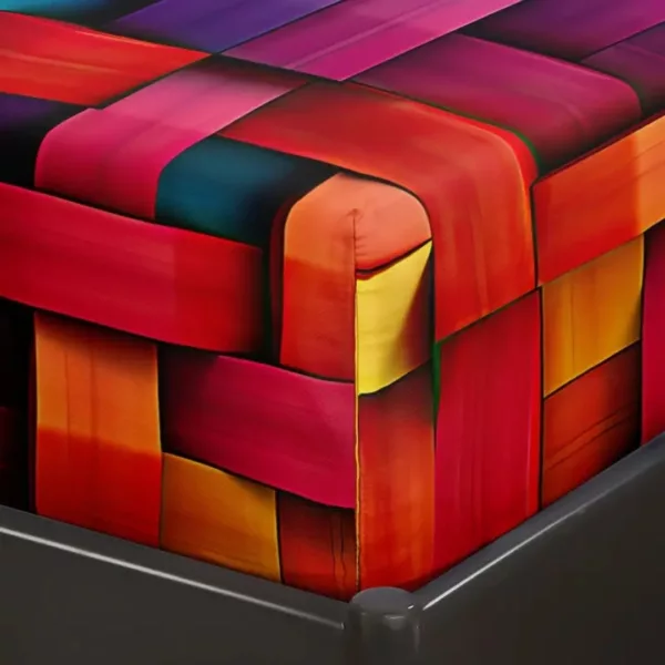 Parure de lit design tressé multicolore – Image 9