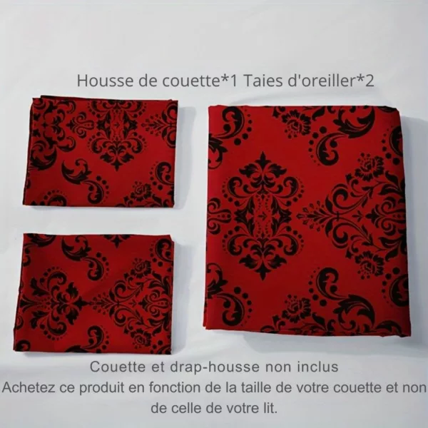 Parure de lit rouge baroque glamour – Image 5