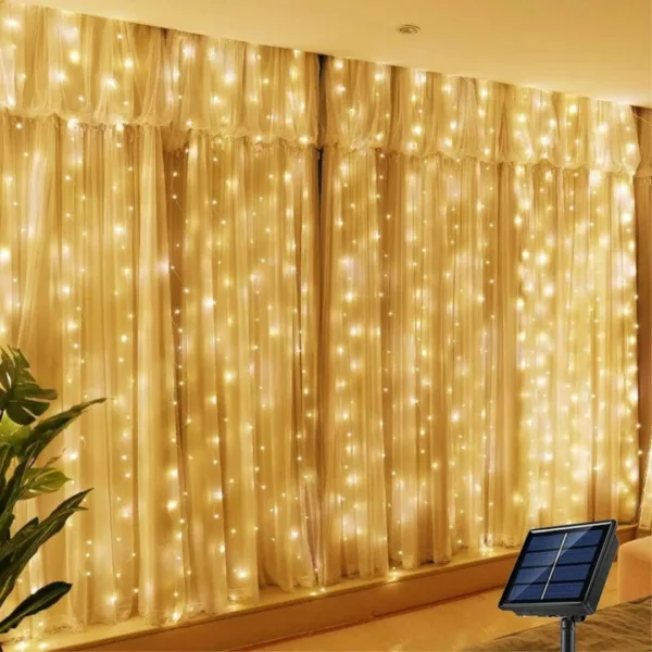 Rideau lumineux led solaire pour pergola – Image 2