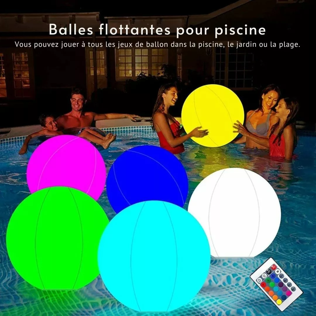 Ballon géant lumineux rechargeable sans fil – Ambiance magique en extérieur – LED multicolore étanche pour jardin, terrasse ou piscine