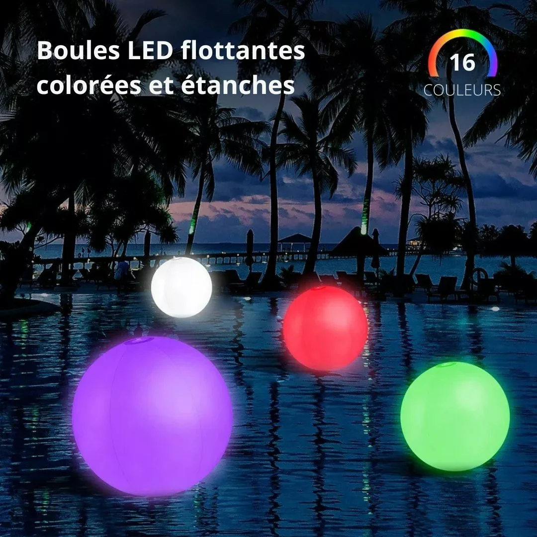 Ballon géant lumineux rechargeable sans fil – Ambiance magique en extérieur – LED multicolore étanche pour jardin, terrasse ou piscine – Image 5