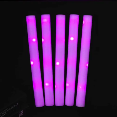 Bâtons lumineux mousse réutilisables pour soirée – Ambiance festive garantie – LED multicolores longue durée