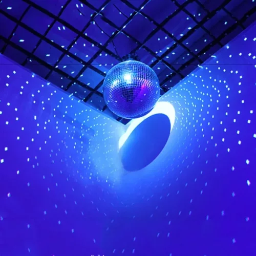 Boule disco suspendue motorisée extérieure – Ambiance lumineuse magique pour vos soirées en plein air