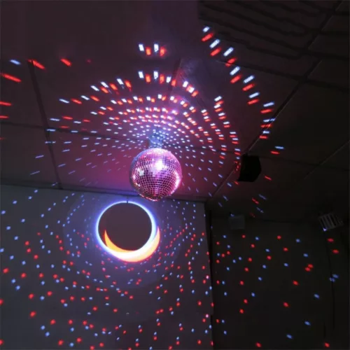 Boule disco suspendue motorisée extérieure – Ambiance lumineuse magique pour vos soirées en plein air