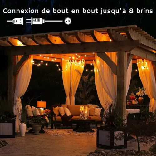 Guirlande ampoules géantes extérieur ambiance festive – Illuminez vos soirées avec style et chaleur