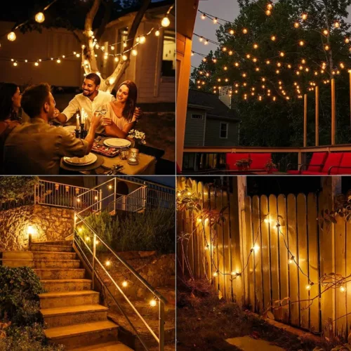 Guirlande ampoules géantes extérieur ambiance festive – Illuminez vos soirées avec style et chaleur